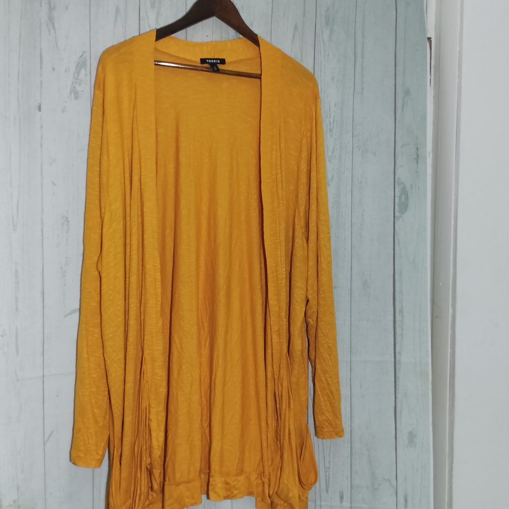 Torrid Mustard Yellow Open Front Cardigan Sz 5X